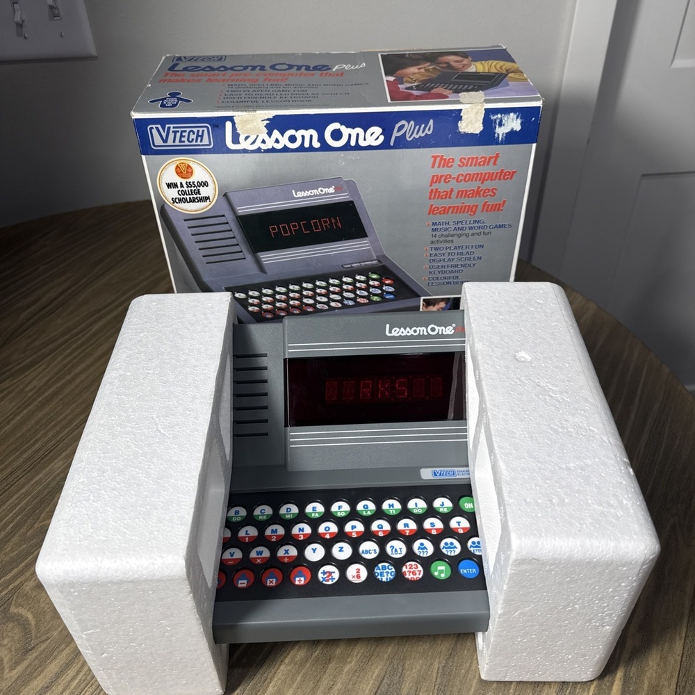 Vintage Lesson One Plus Computer Vtech Educational Electronics Toy Game 1989